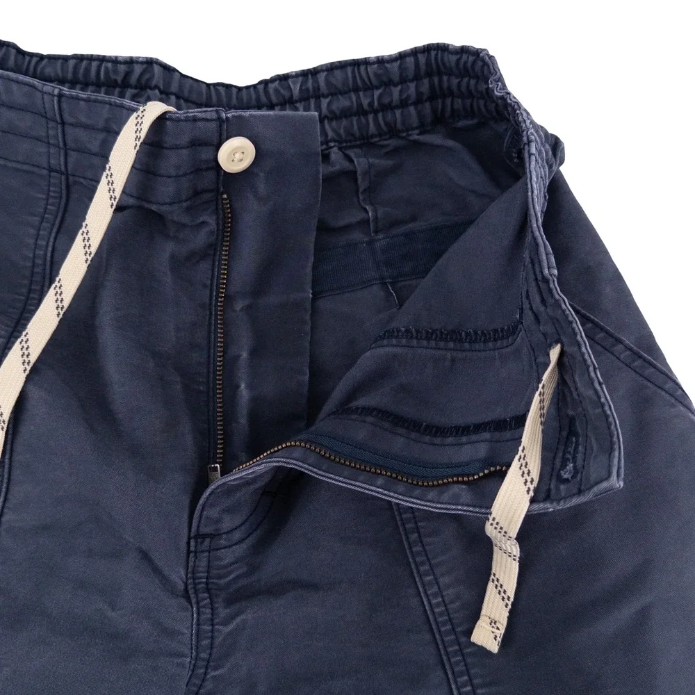 REI Co-op Womens Medium Campwell Pants Navy Blue High Rise Elastic Waist Hiking